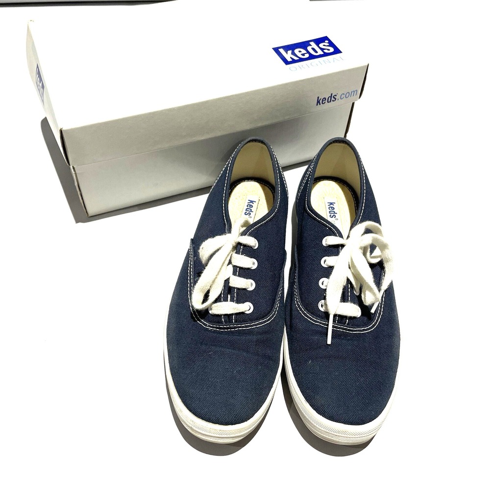 Keds Original Champion Women's Size 7 Canvas Lace Up Sneakers Shoes Navy